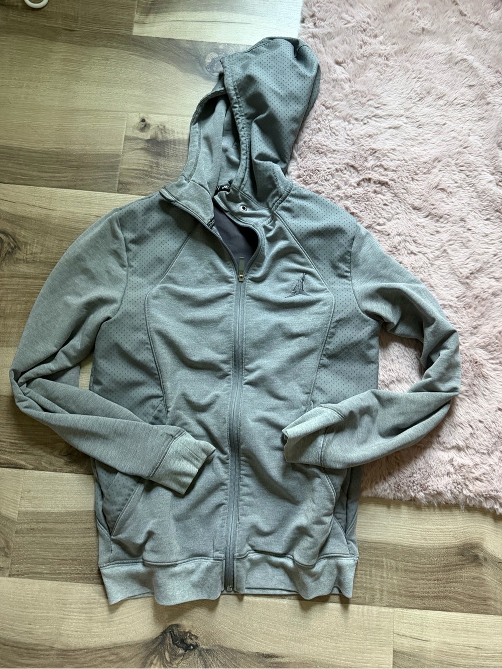 Jordan Women's Gray Full‑Zip Hooded Athletic Jacket